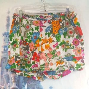 Aum couture silk floral shorts